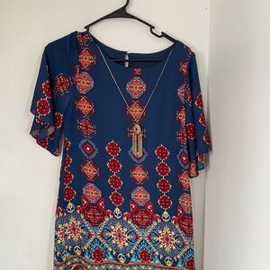 I.N. San Francisco Multicolor Patterned Dress